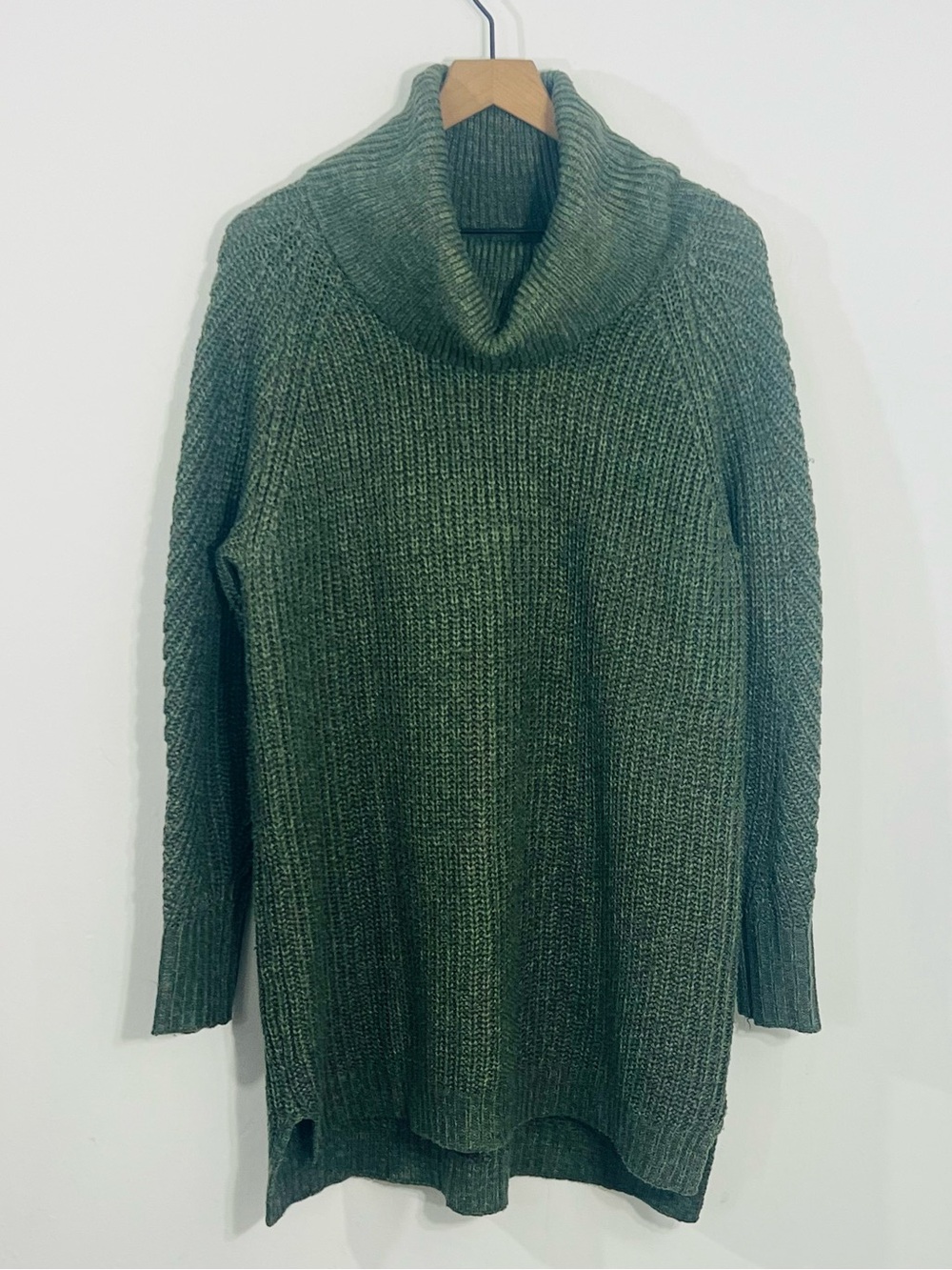 A New Day Beautiful Natural Mossy Green Long Sleeve Knit Cardigan Dress Size XL
